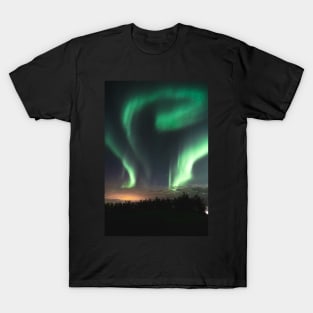 Northern Lights Aurora Borealis Magical Show in South Iceland T-Shirt